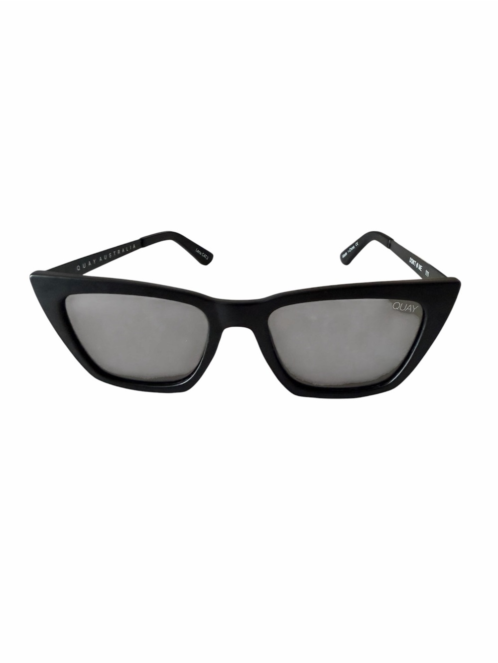 Quay Australia Black Cat Eye Sunglasses with Gray Lenses